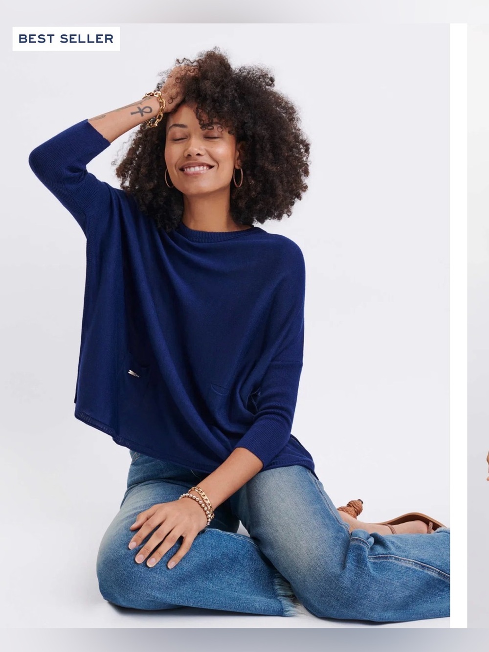 MERSEA Catalina Sweater Oversized Fit Boxy Vacation Lightweight Quiet Luxury OS